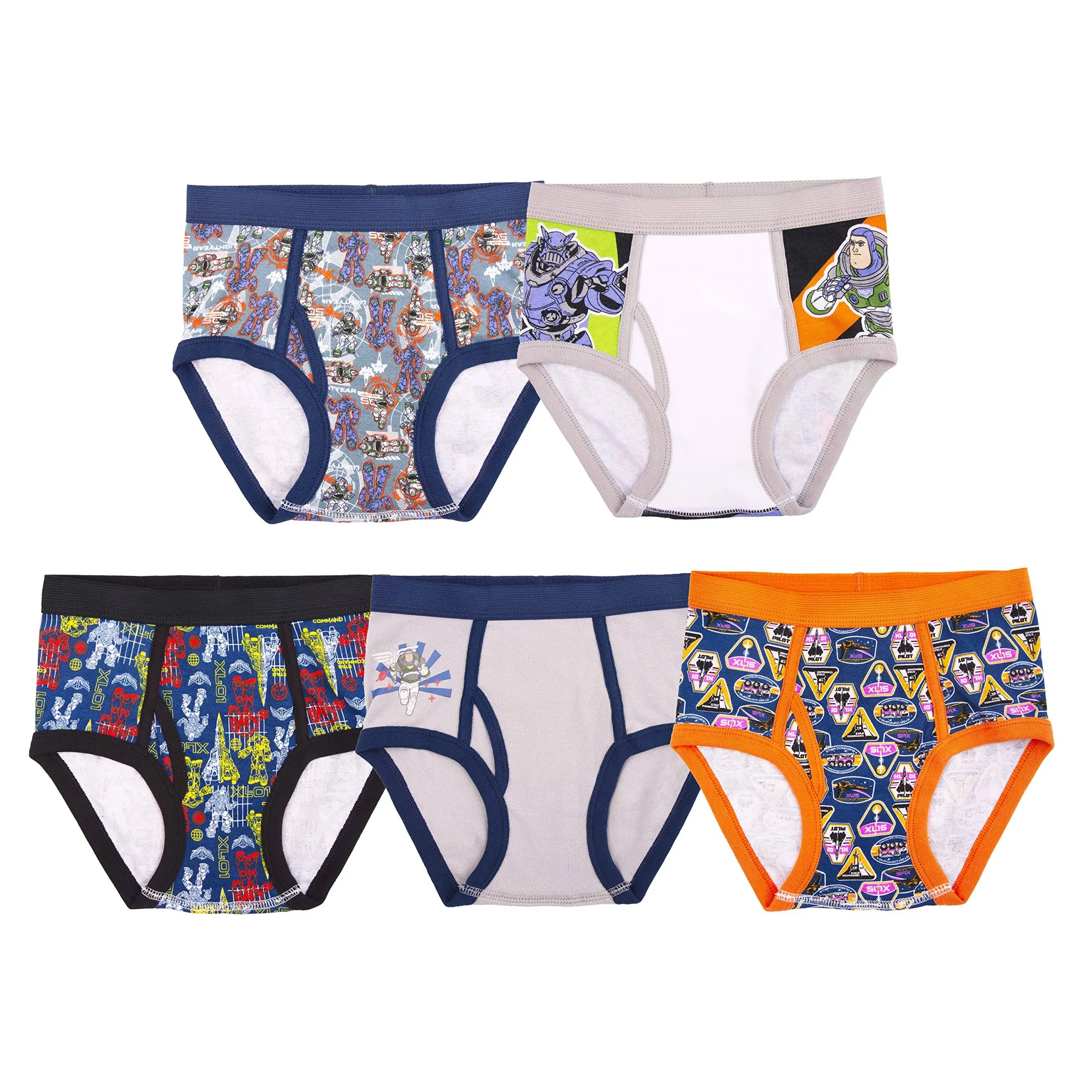 Disney Boys' Pixar’s Buzz Lightyear Underwear Multipacks with Zurg and Zyclops in Sizes 4, 6, 8, 10