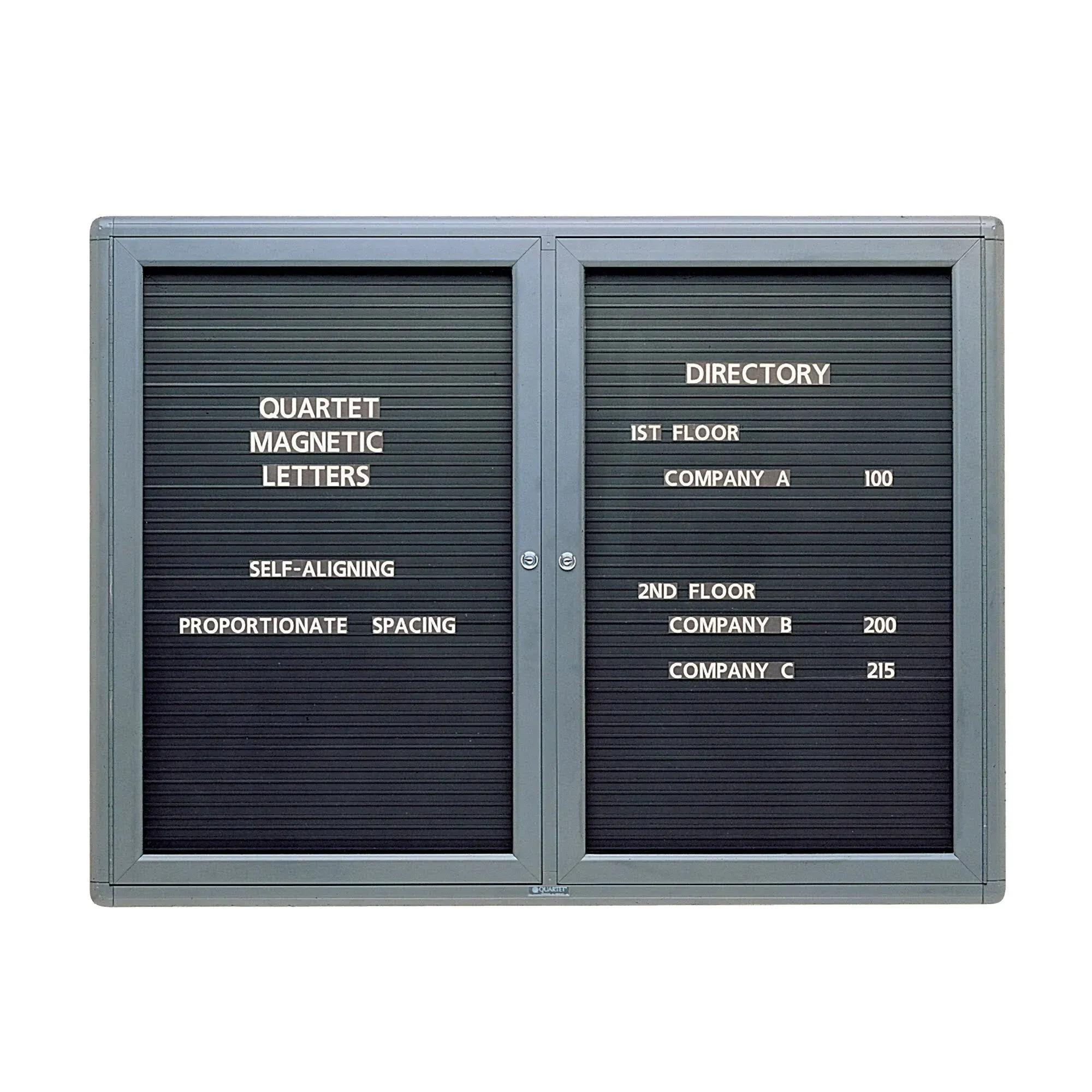 Quartet 2964LM 48 in. x 36 in. 1-Door Enclosed Magnetic Directory - Graphite New