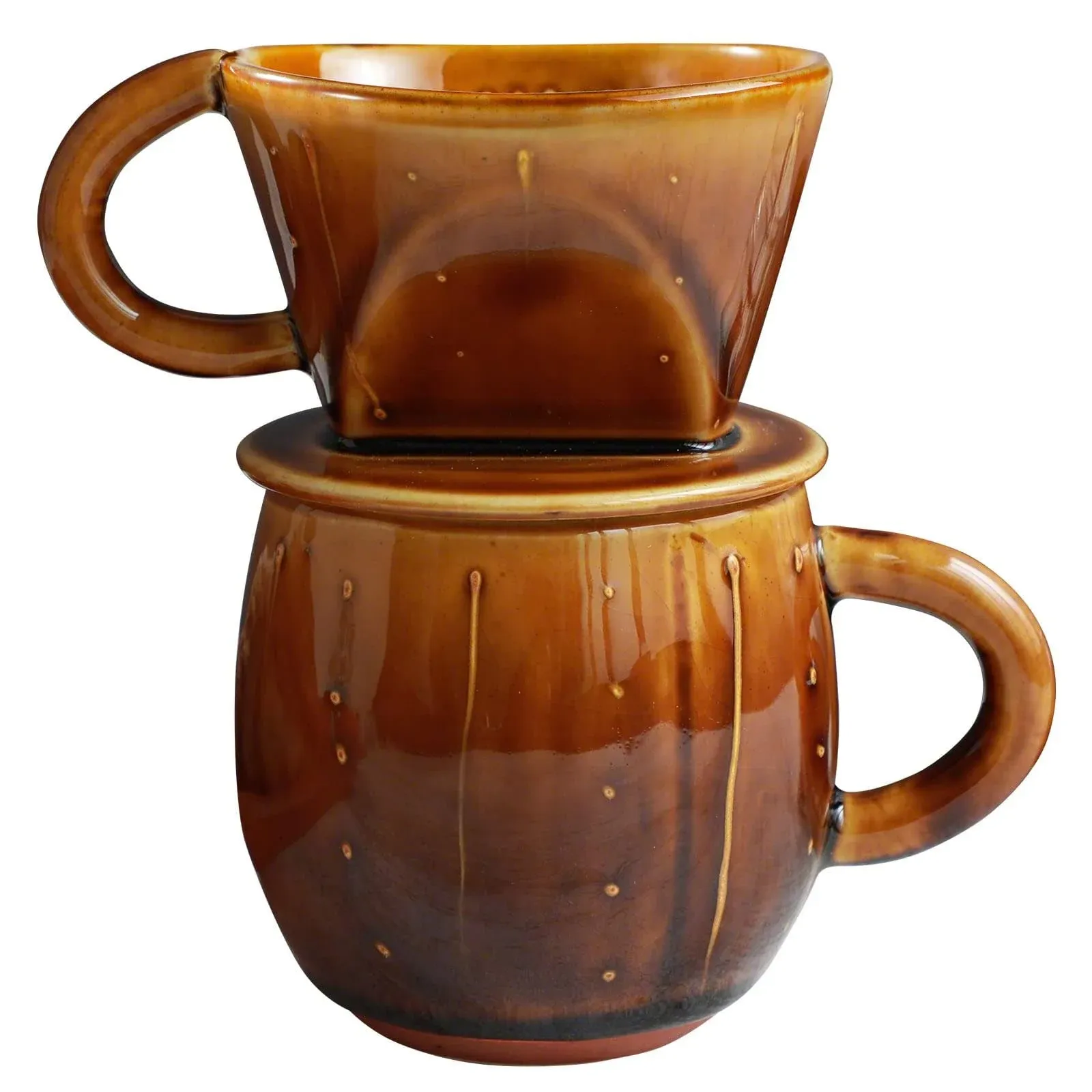 Caramel Ceramic Coffee Pour Over Maker Set