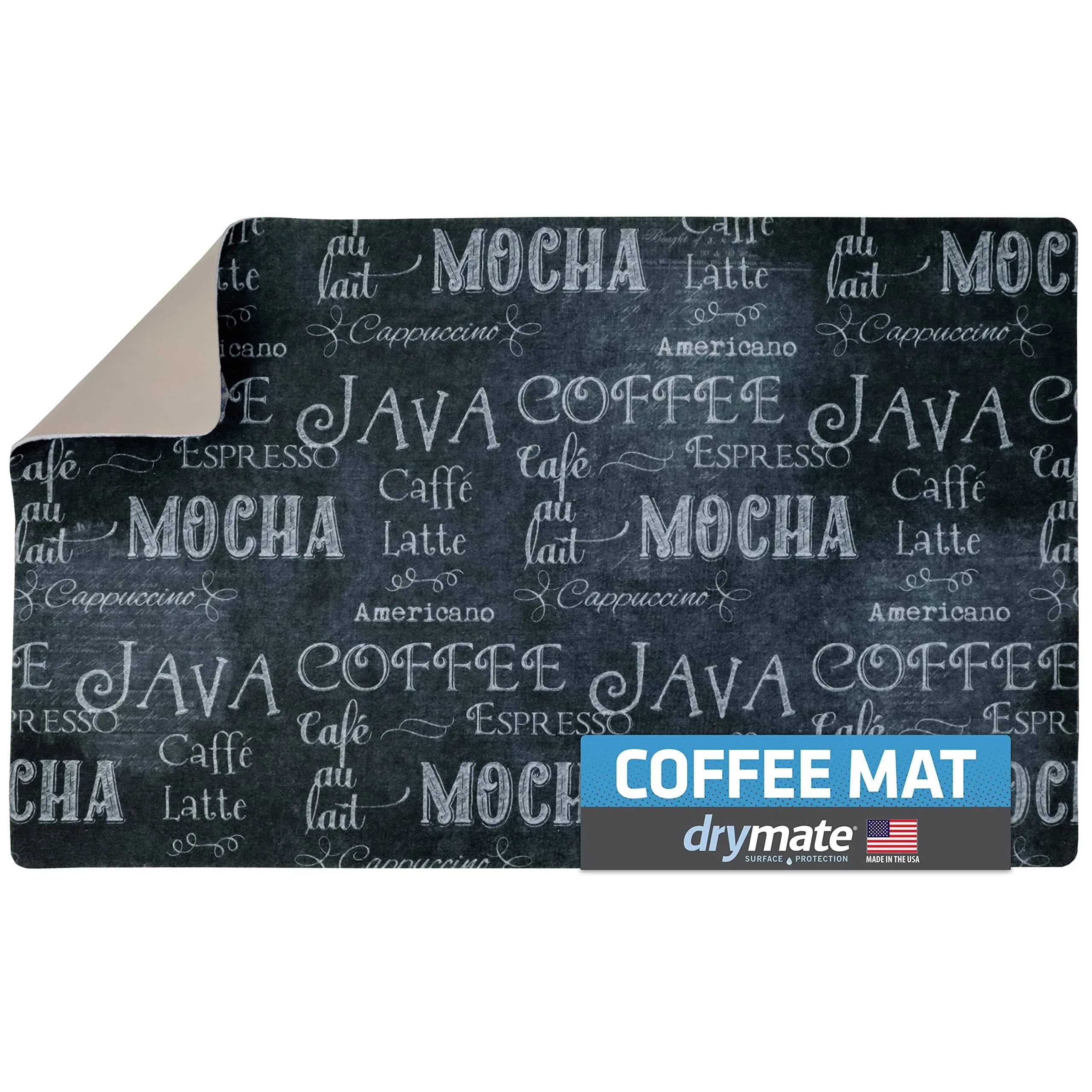 Coffee Maker Counter Protector Mat, Java Chalkboard