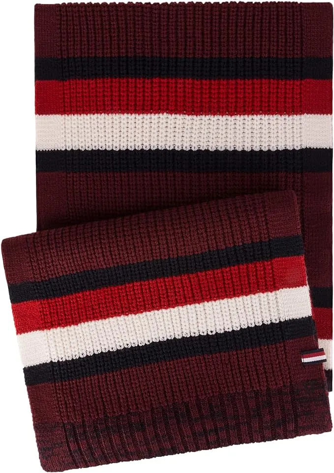 "Men's Monogram Striped Yarn-Dye Scarf"