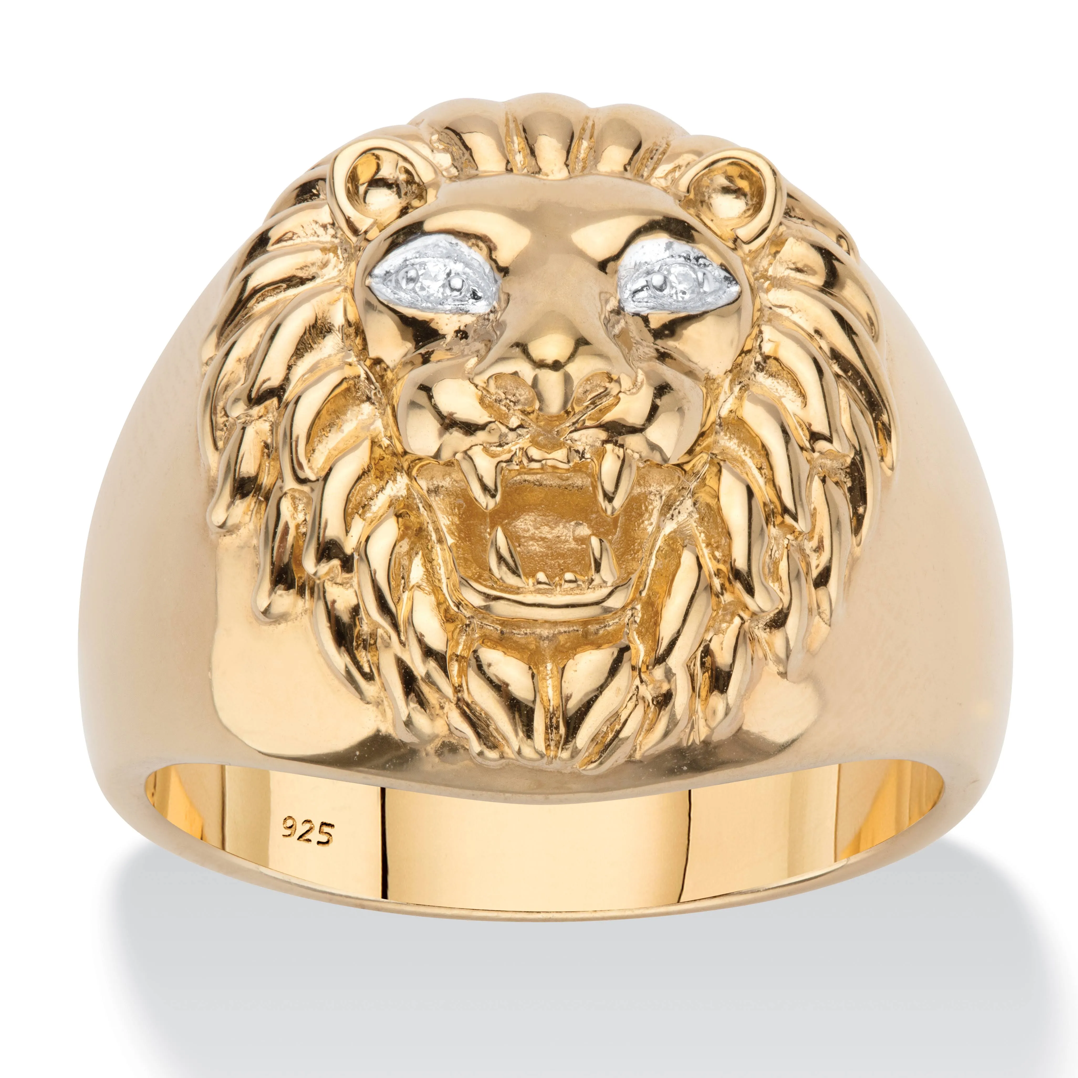 PalmBeach Jewelry Men's Lion Head Ring