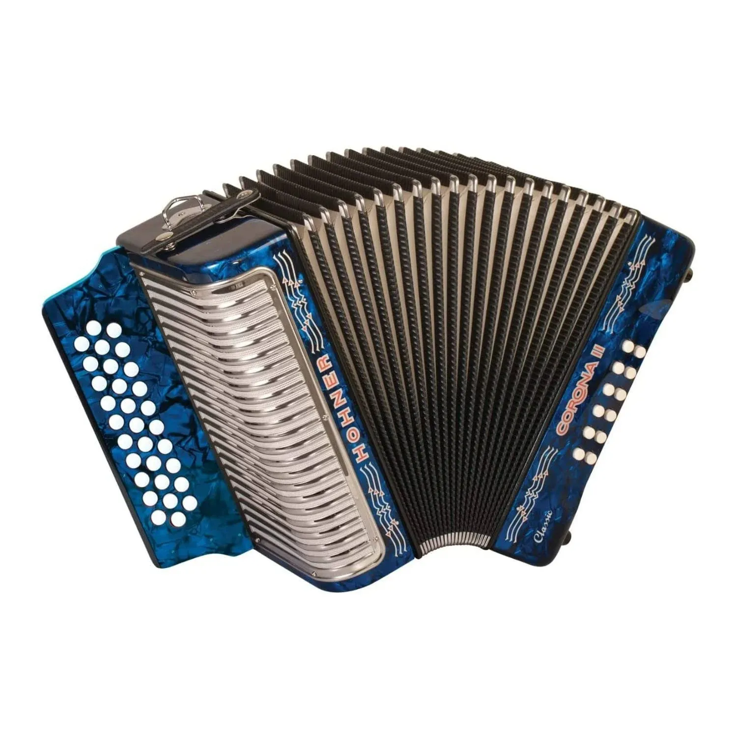 Hohner 3523FBL Corona II Classic Accordion (FBEb Keys, Dark Blue)