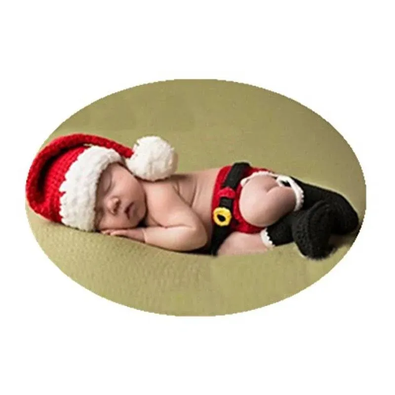 Coberllus Newborn Baby Photo Props Christmas Boy Girl Photo Shoot Outfits Cro...