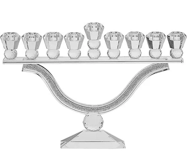 Modern / Traditional Crystal Menorah Arch &amp; Stones 13.75&#034; L x 10.5&#034; H x 1.75&#034; W