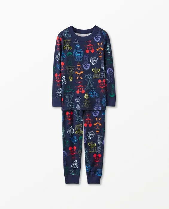 Girls' & Boys' Disney 100th Anniversary Celebration Long John Pajama Set, D100 in 100% Cotton - Size Little Kids 5 by Hanna Andersson