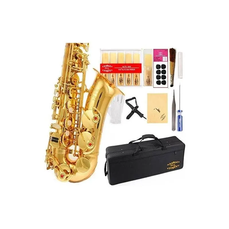 Glory Professional Alto Eb Sax Saxophone Gold Laquer Finish, Alto Saxophone