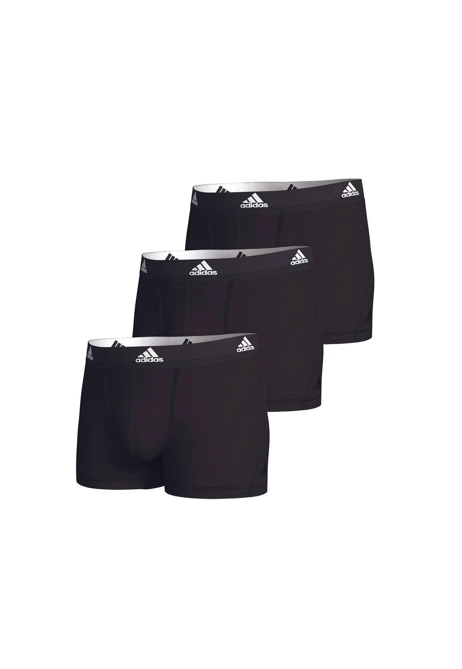 Adidas 3 Pack Active Flex Trunks, Black, Men's, Size: Medium