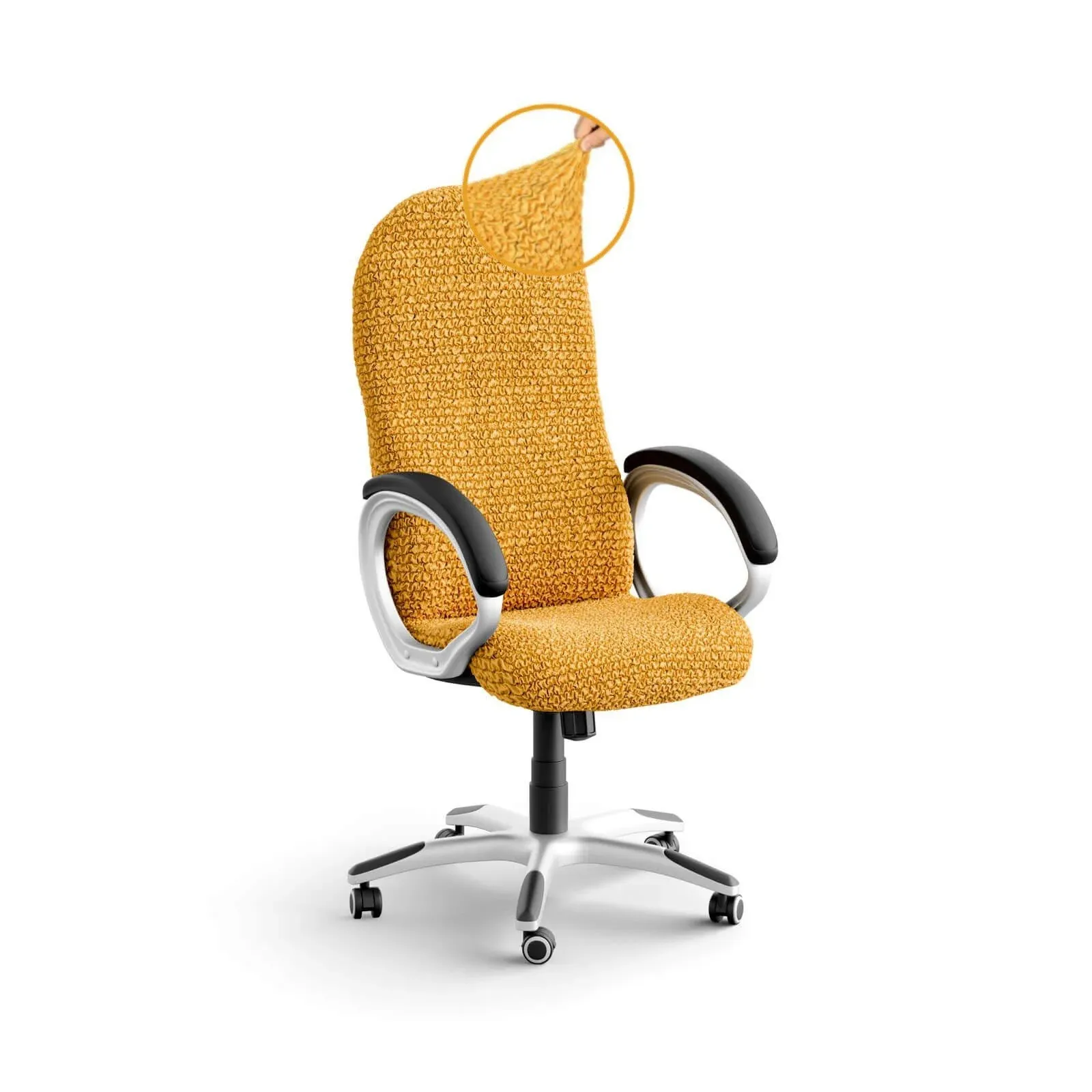 PAULATO BY GA.I.CO. Office & Gaming Chair Slipcover - Stretch Computer Desk Chair Cover with Zipper - Fabric Slipcovers - 1-Piece Form Fit Cover - Microfibra Collection - Mango (Office Chair)