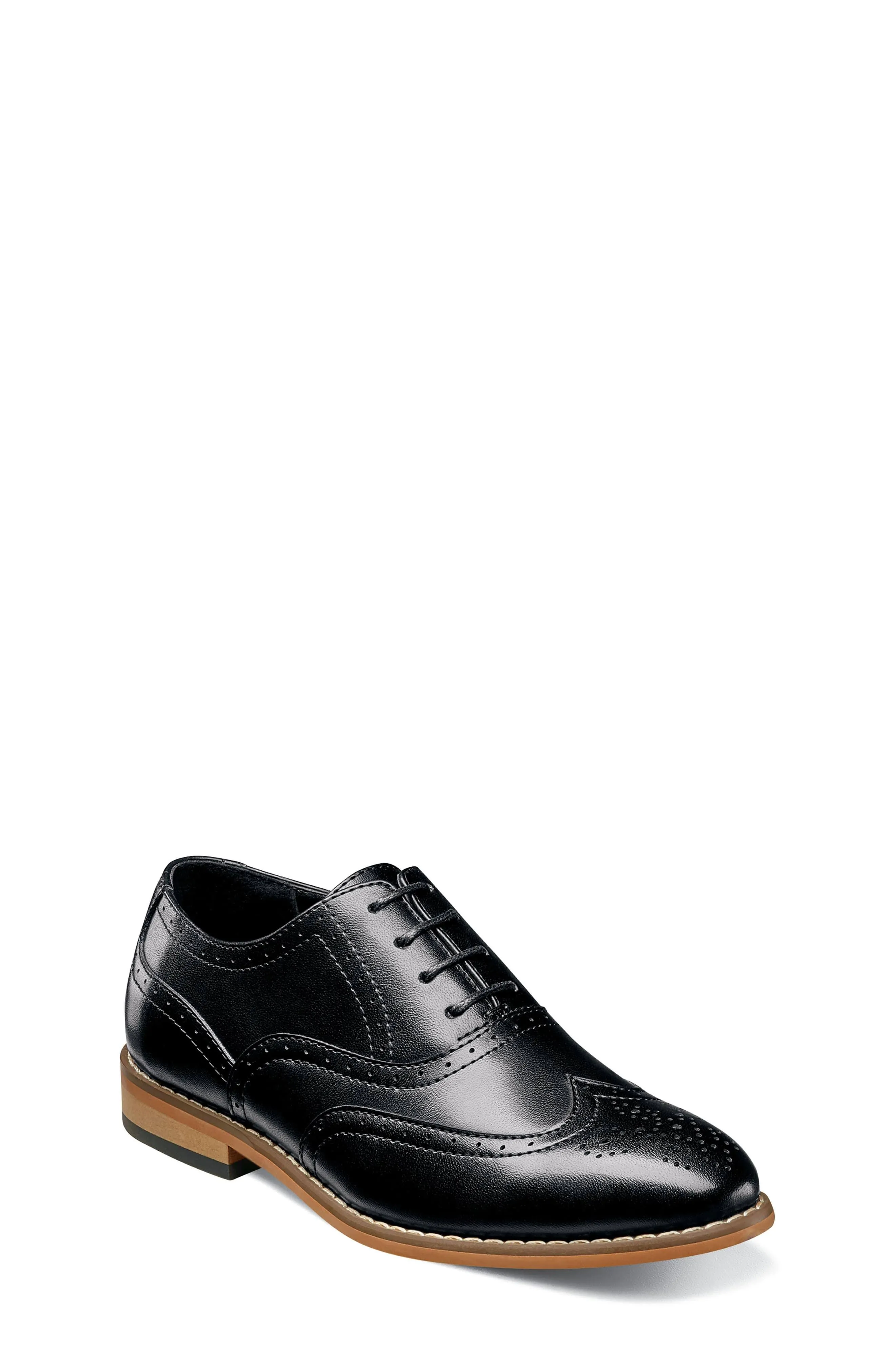 Stacy Adams Shoes Boys Dunbar Wingtip Oxford Black Size 7