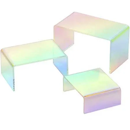 Rainbow Iridescent Acrylic Display Risers (Set of 6)