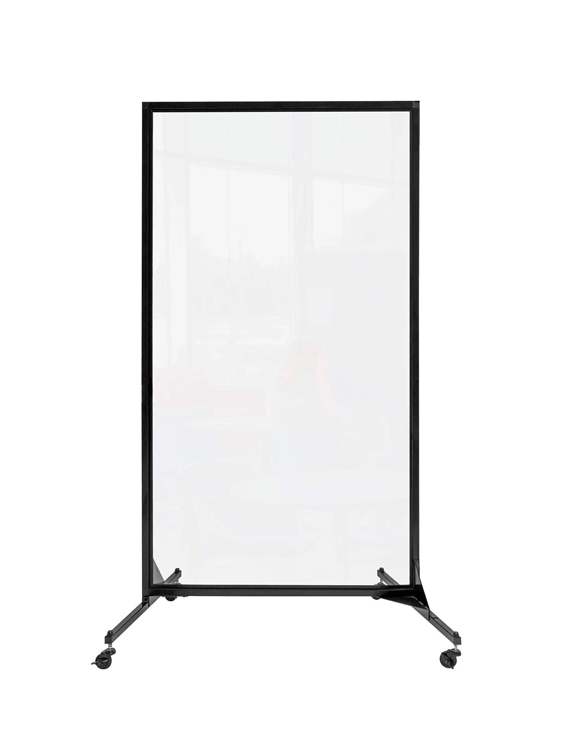 SCREENFLEX Room Divider: 1 Panels, Acrylic Panel, Clear Panel, 74 in Overall Ht, 40 in Overall Wd