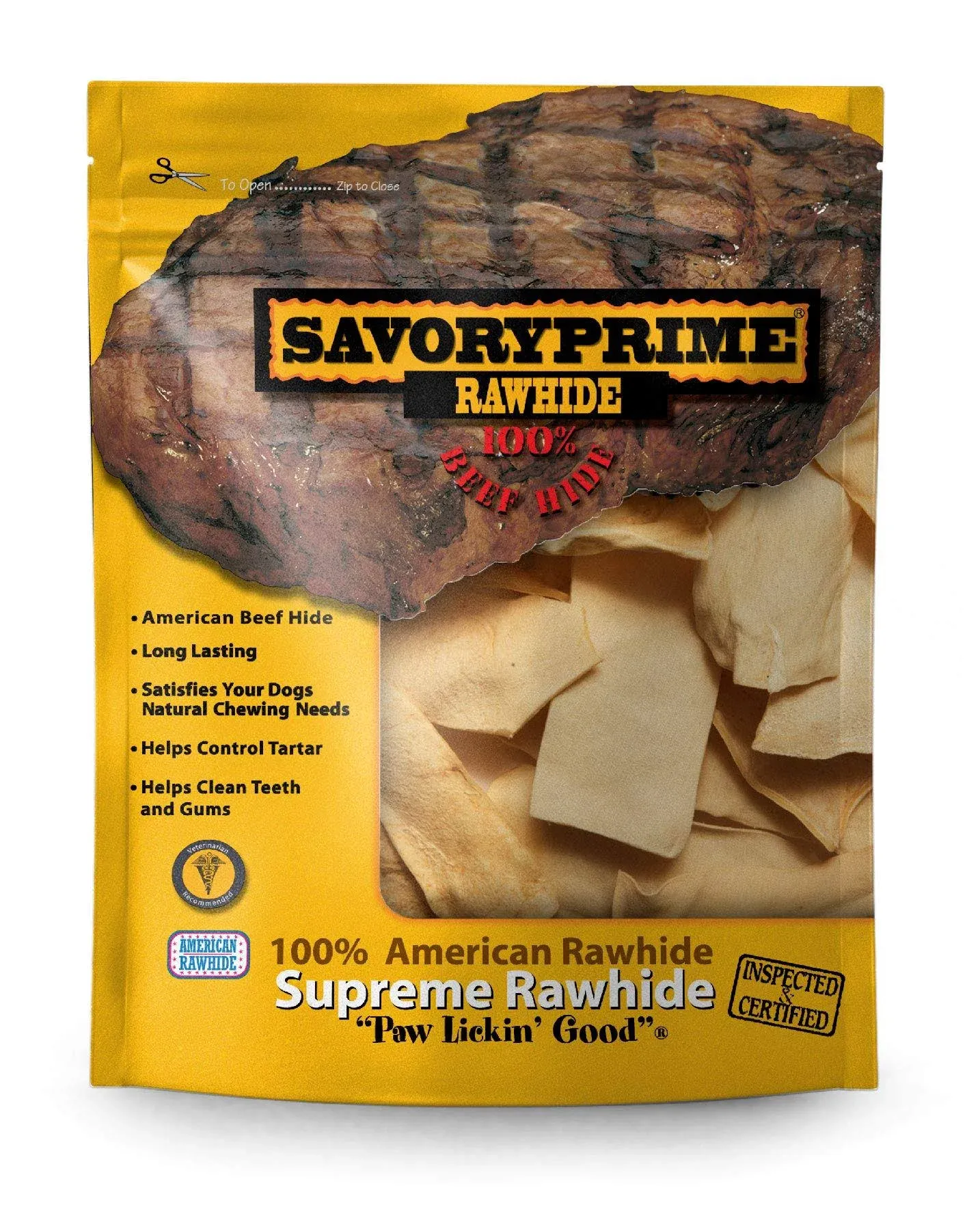 Savory Prime Rawhide Chips Chicken, 1-Pound (046)