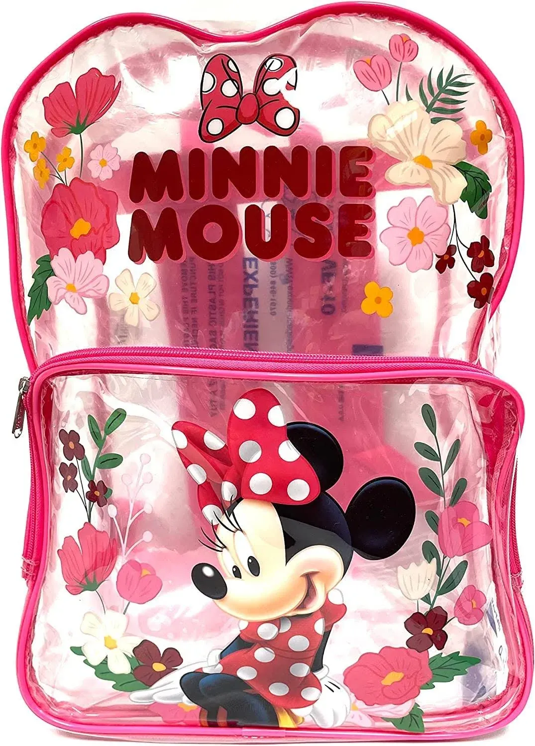 16" MINNIE MOUSE CLEAR PVC BACKPACK