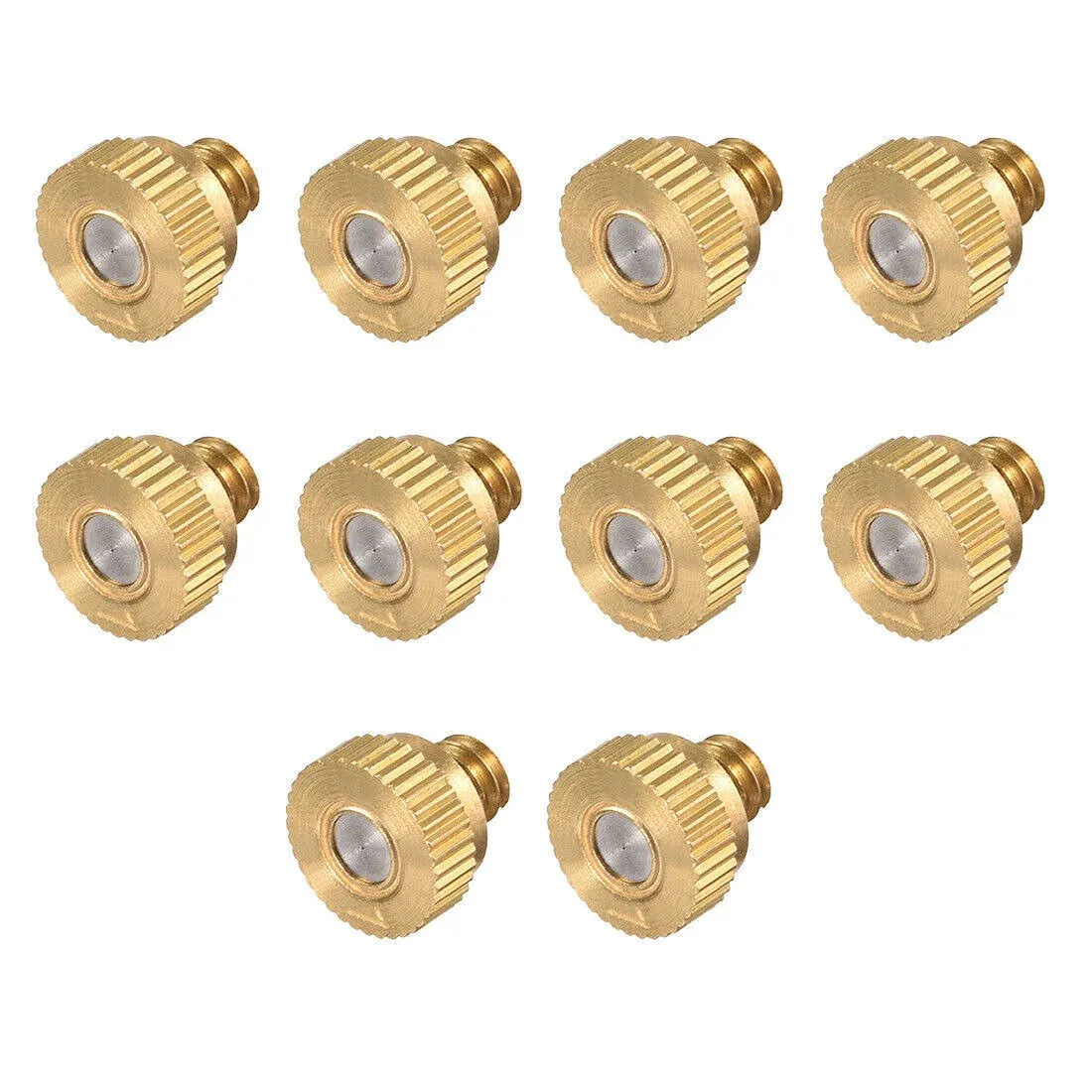 uxcell Brass Misting Nozzle - 10/24 UNC 0.1mm Orifice Dia Replacement Heads for Outdoor Cooling System - 10 Pcs