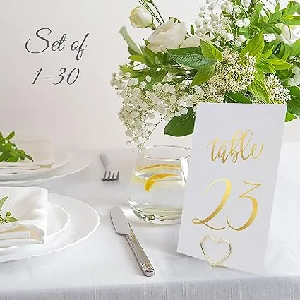 Gold Wedding Table Numbers, Wedding Table Decor, Gold Foil Table Numbers, Wedding Table Numbers, #1174 4x6