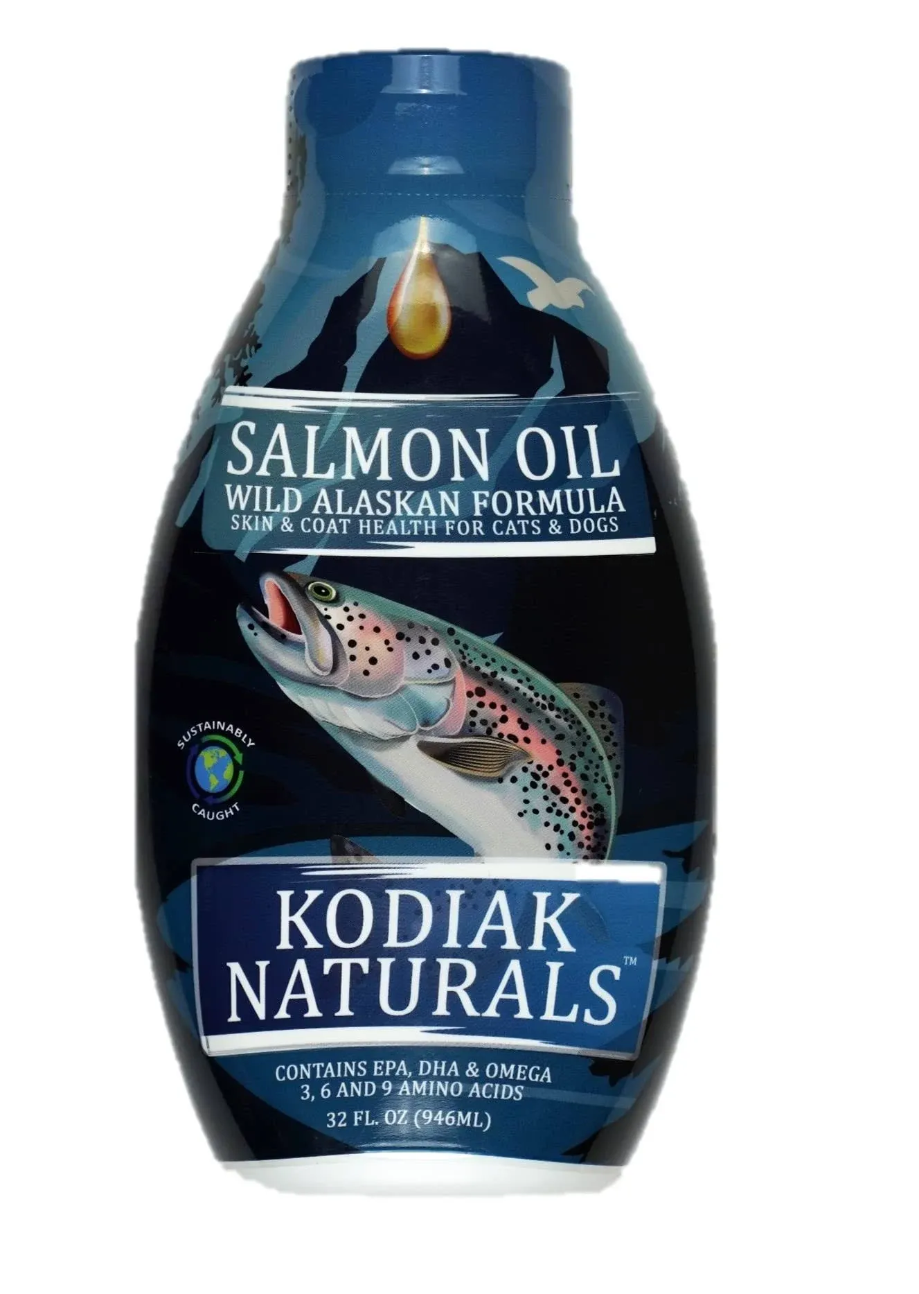 Kodiak Naturals Salmon Oil Dog & Cat Supplement, 32-oz Bottle