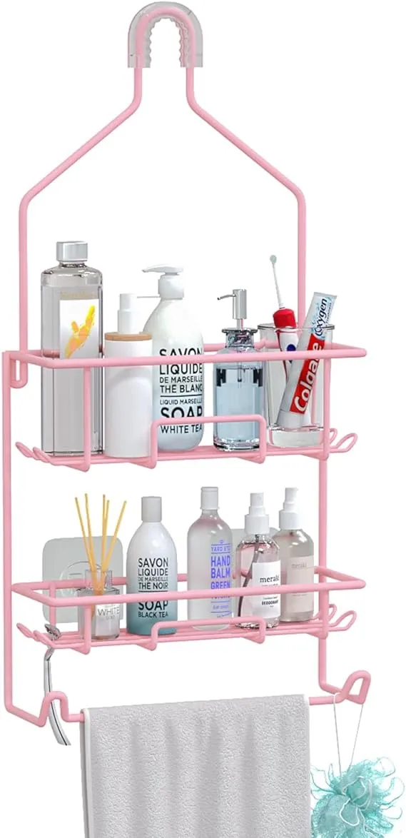 TreeLen Shower Caddy Pink, Large Shower Racks for Inside Shower, Pink Bathroom Organizer, Gift for Girlfriend