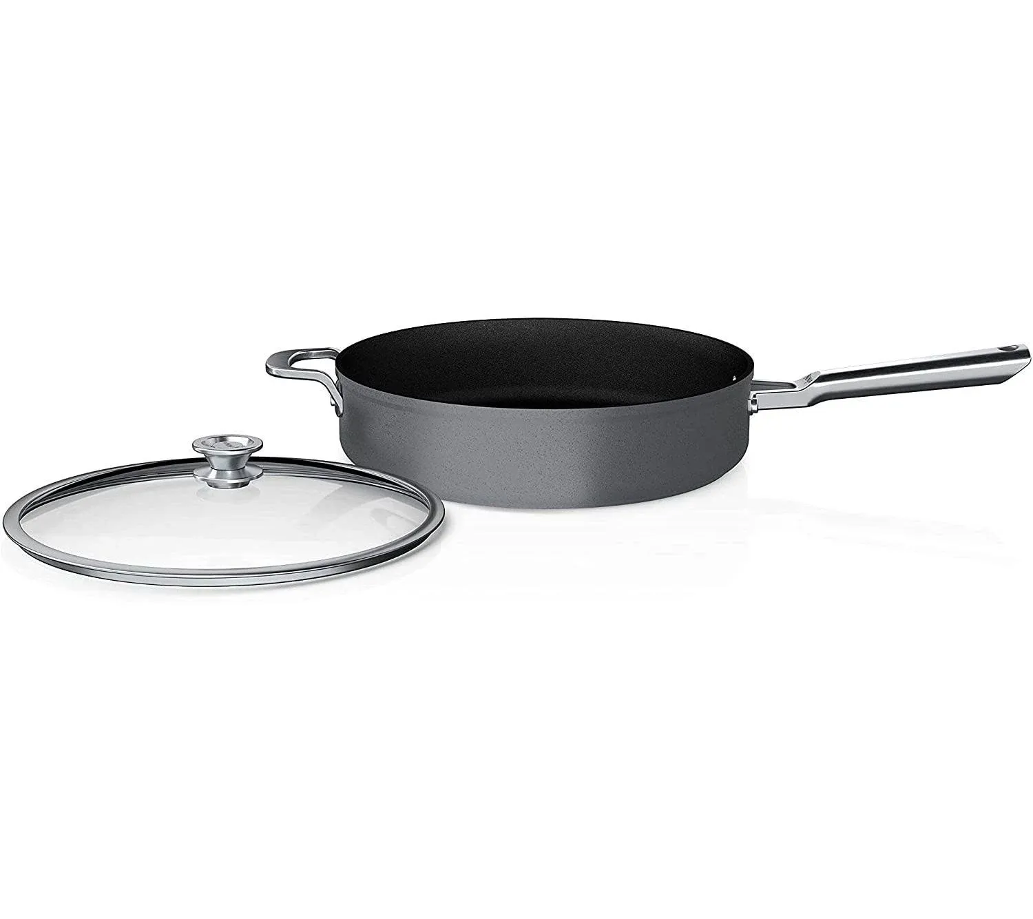 Ninja C50150 Foodi NeverStick Premium 5-Quart Sauté Pan with Glass Lid, Anti-Scratch Nest System, Hard-Anodized, Nonstick, Durable & Oven Safe to 500°F, Slate Grey