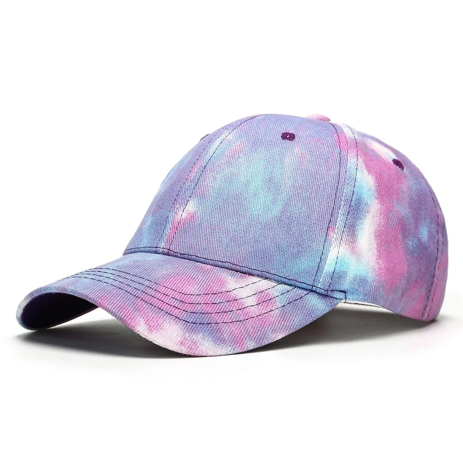 BEARUN Cotton Tie Dye Low Profile Cap Hiphop Baseball Fashion Blue Purple 