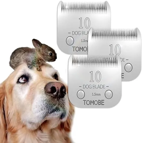 Dog Grooming Clipper Blades 10 Compatible with Andis/Wahl /Oster Dog Clippers for Andis 10 Blade for Dog Clipper Blades 10 for Oster 10 Blade,Ceramic Blade & Stainless Steel Blade, 3 Pack