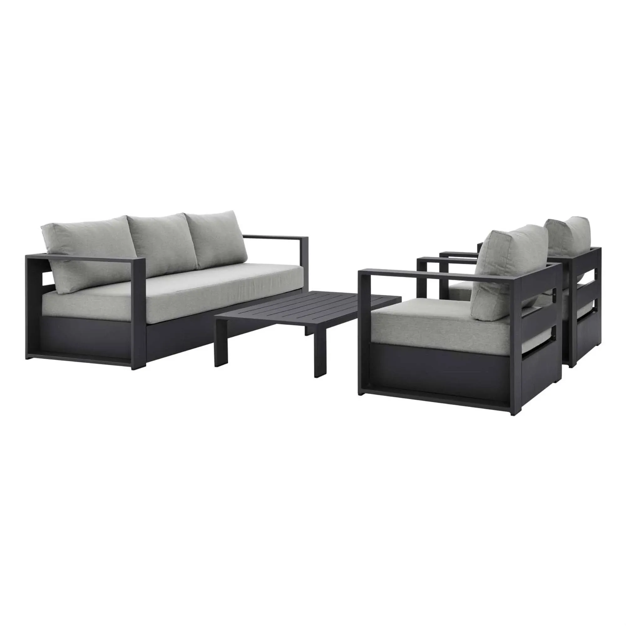 Modway Tahoe Outdoor Patio Powder-Coated Aluminum 4-Piece Set Gray Gray