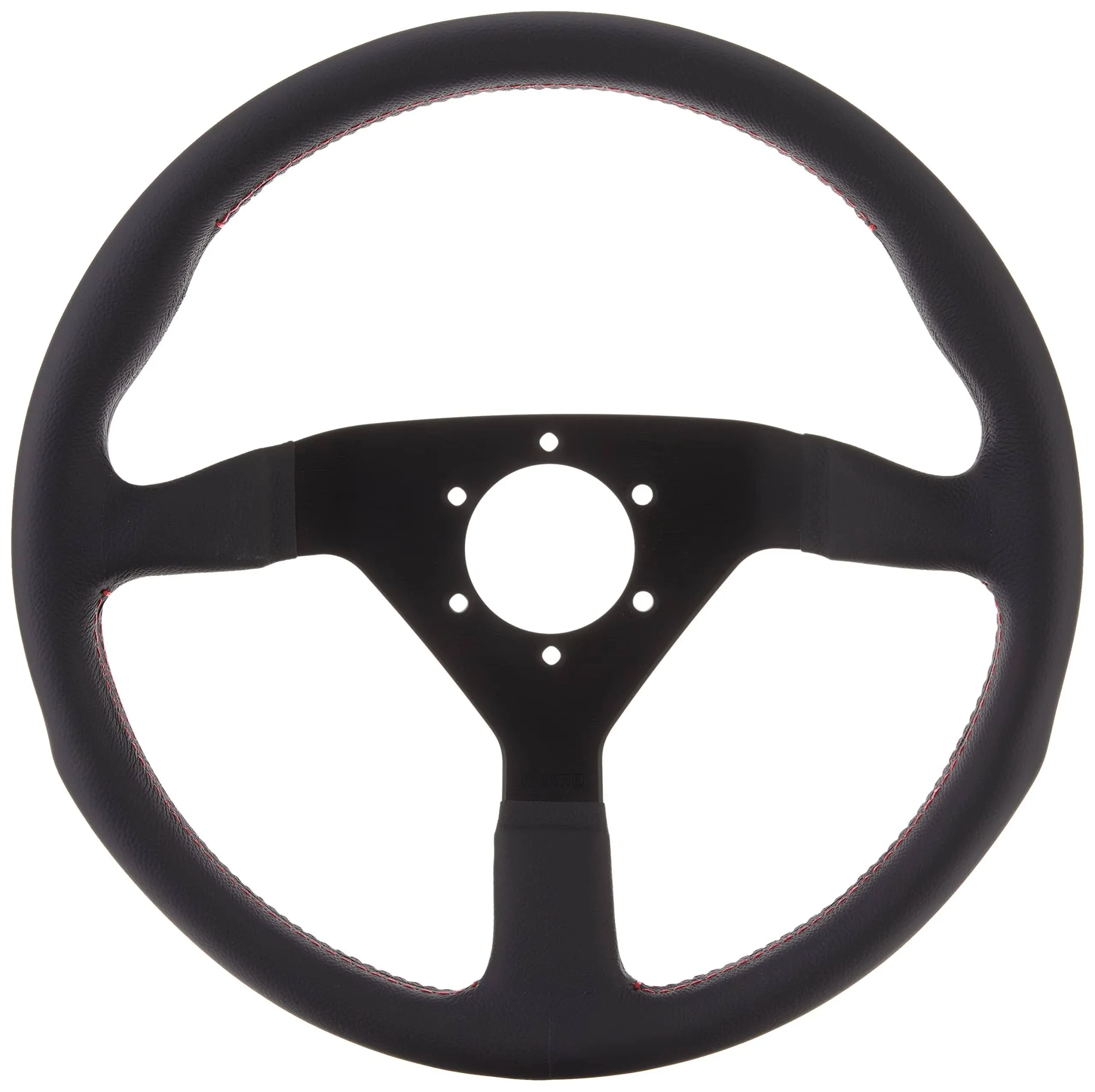 Momo Montecarlo Steering Wheel 350 mm - Black Leather/Red Stitch/Black