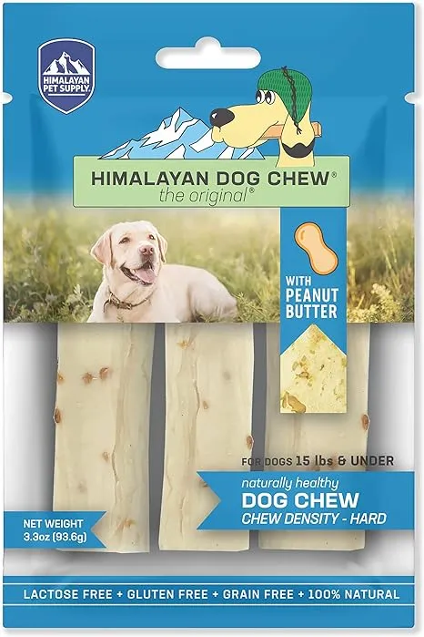 Himalayan Dog Chew Original Yak Cheese Dog Chews, 100% Natural, Long Lasting, Gluten Free, Healthy & Safe Dog Treats, Lactose & Grain Free, Protein Rich, Small Dogs 15 Lbs & Smaller, 3.3 oz