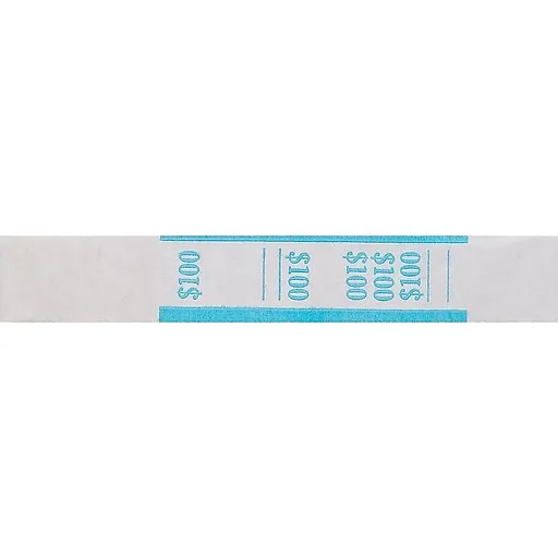 CONTROLTEK $100 Currency Strap, White/Light Blue, 1000/Pack (560019)