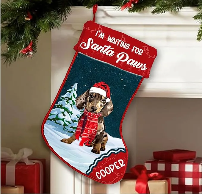 "Caroline's Treasures, Christmas, Merry Christmas Tree Dachshund Black Tan Christmas Stocking, 13.5 x 18, Dogs"