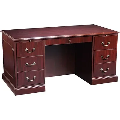 HON 10500 Series Double Pedestal Desk / Credenza, 72"W x 102"D, Mahogany Finish (HON105DC3P72N)