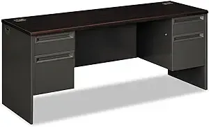 HON 10500 Series Double Pedestal Desk / Credenza, 72"W x 102"D, Mahogany Finish (HON105DC3P72N)