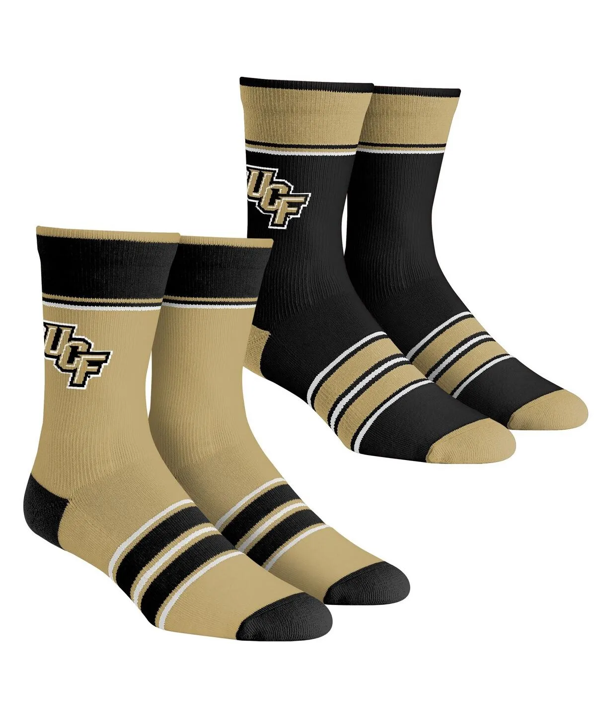 "Men's and Women's Socks UCF Knights Multi-Stripe 2-Pack Team Crew Sock Set"