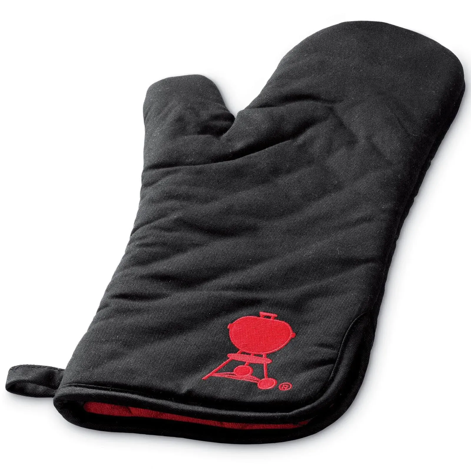 Weber 6532 Black With Red Kettle Cotton Grill Glove With Extra Long Cuff : BBQGuys