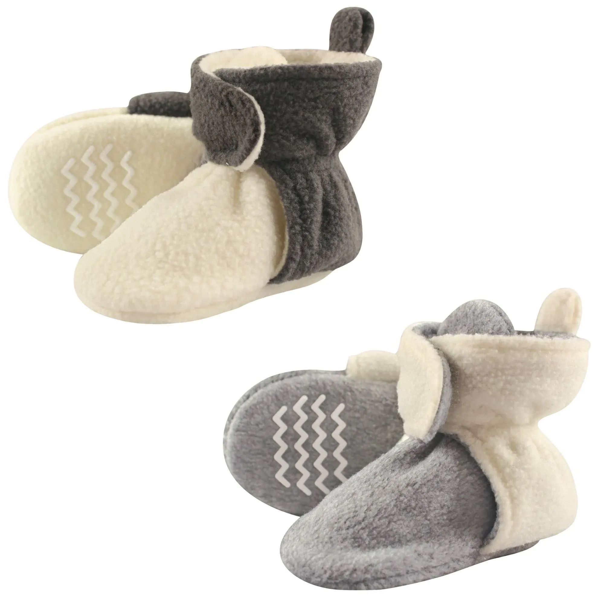 Hudson Baby Cozy Fleece Booties Cream Gray / 18-24 Months