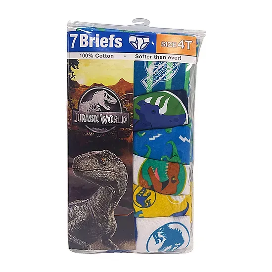 Jurassic World Toddler Boys' 7-Pack Underwear Briefs