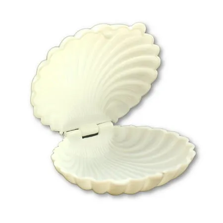 2.5 Inch White Plastic Claim Shell Party Favor Box Bulk 12 Pieces