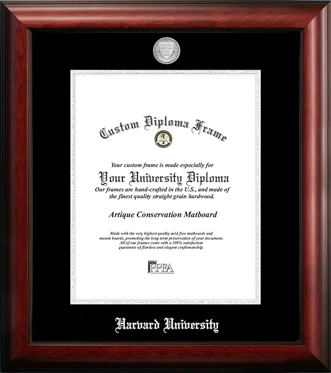 Campus Images 11 x 14 in. Harvard University Silver Embossed Diploma Frame