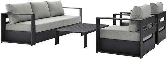 Modway Tahoe Outdoor Patio Powder-Coated Aluminum 4-Piece Set