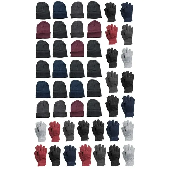 Yacht & Smith 48 Pack Wholesale Bulk Winter Thermal Beanies Skull Caps, Thermal ...