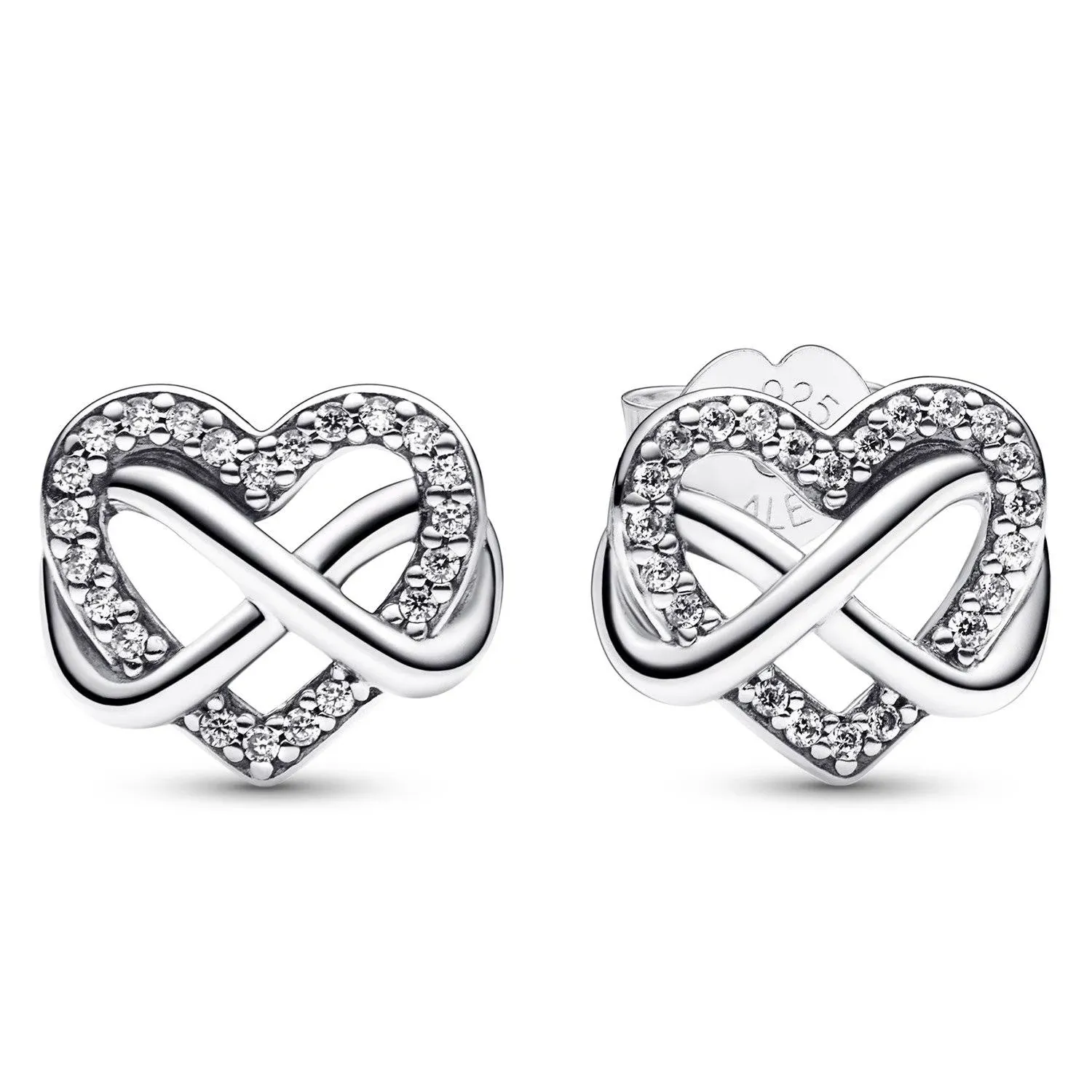 Pandora Sparkling Infinity Heart Stud Earrings 292667C01