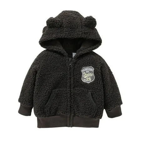 Maxcozy Baby Boy Girl Winter Warm Ear Hooded Coat Jacket Newborn Infant Fleece Hoodie Outerwear For 3-24M