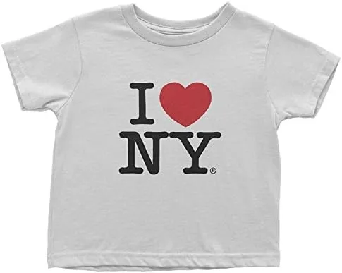 I Love NY New York Kids Short Sleeve Screen Print Heart T-Shirt White Large (.