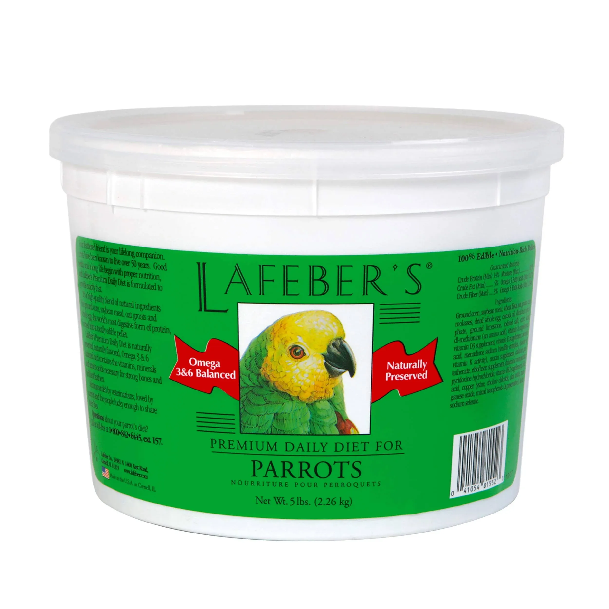 Lafeber Premium Parrot Daily Diet Pellets - 5 lbs