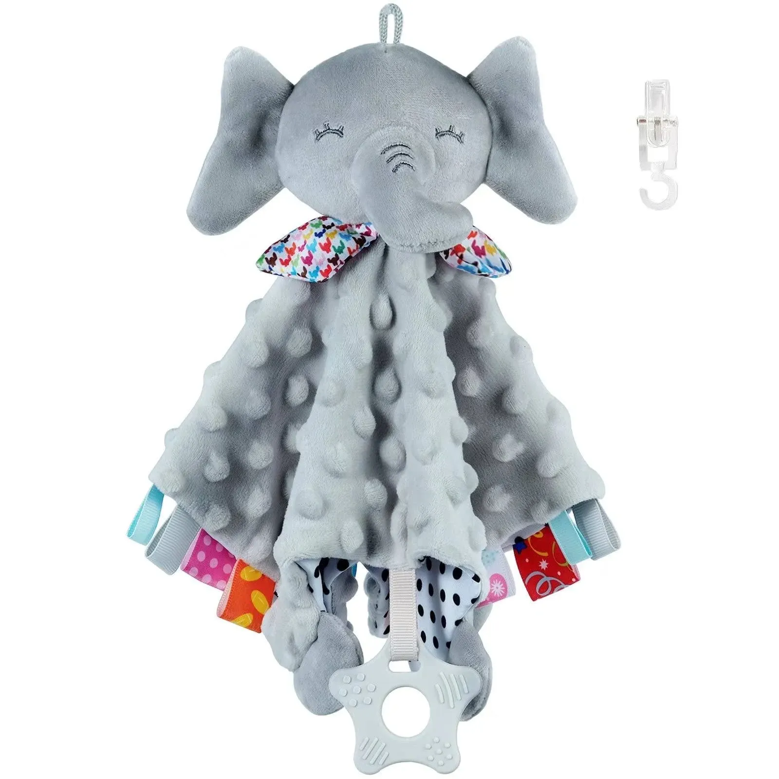 Baby Security Blanket with Tags Teether Elephant Blanket Soft Baby Blankets for ...