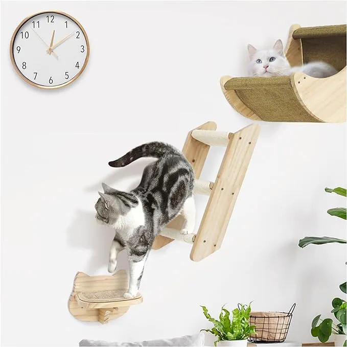 Wall Cat Furniture - Wall Cat Shelves - Cat Furniture Wall - Wall Cat Hammock - Cat Wall Set - Cat Walls - Cat Wall Shelves for Big Cats - Wall Mounted cat Shelf - Cat Friendly Shelves - 3PCS