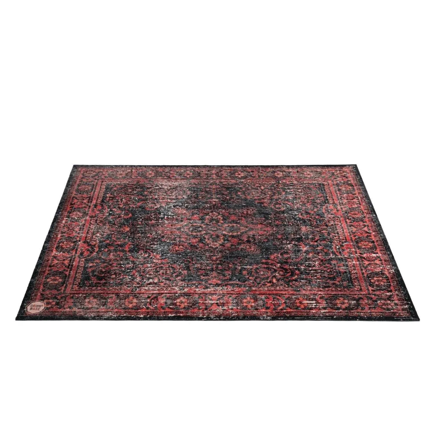 DRUMnBASE Vintage Persian Style Stage Rug Black Red 6 x 5.25 ft.