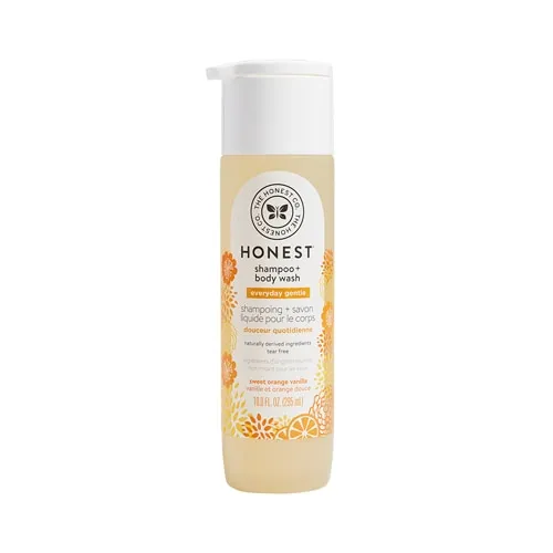 Everyday Gentle Shampoo + Body Wash, Sweet Orange Vanilla, 10.0 fl oz (295 ml), The Honest Company