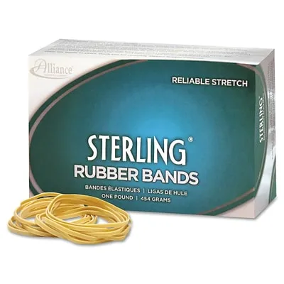 Alliance Rubber Company Sterling Size #8 Rubber Bands, 0.88" x 0.06", Approx. 7100/Pack, 1 lb. Box (24085)