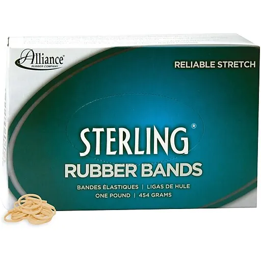 Alliance Rubber Company Sterling Size #8 Rubber Bands, 0.88" x 0.06", Approx. 7100/Pack, 1 lb. Box (24085) | Staples